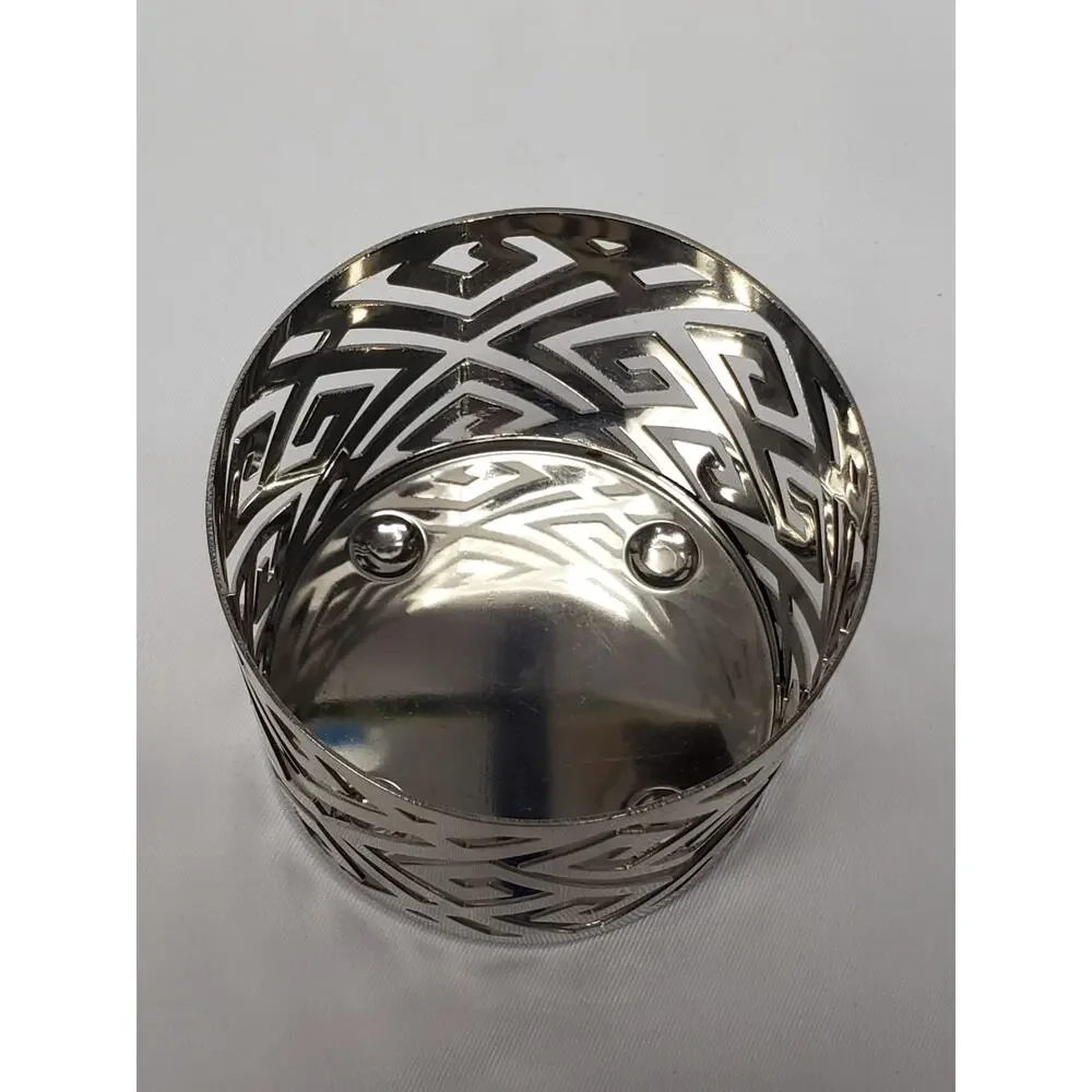 Yankee Silver Greek Island 7oz. Geometric Single Wick Candle Holder